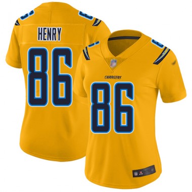 Los Angeles Chargers NFL Football Hunter Henry Gold Jersey Women Limited #86 Inverted Legend->women nfl jersey->Women Jersey